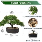 Kunstmatige bonsai in pot, kunstmatige bonsai boom, bonsai kunstplant als echt, Japanse decoratie kunstboom bonsai podocarpus, kunstkamerplanten voor badkamerdecoratie, bureau, ven