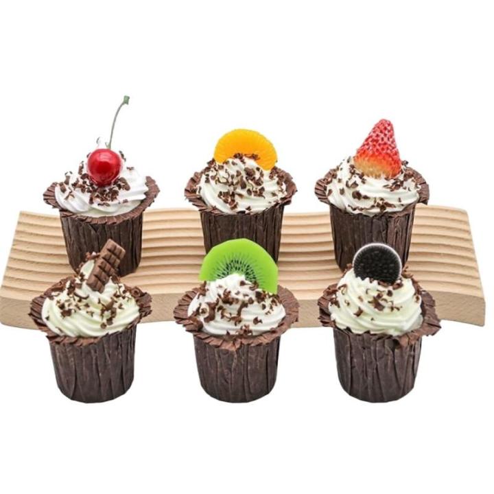 Fake Kuchen künstliche Kuchen 6 Stücke Realistische Gefälschte Kuchen Künstliche Kuchen Simulation Cupcake Modell Fotografie Prop Realistisches Essen