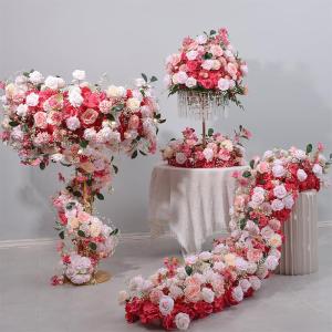 24in Durchmesser Rose Blume Kugeln & Blume Kranz, gefälschte Blumen Rosen Kugeln, künstliche Florale Kugel für Mittelstücke Tische, Party, Valentinstag (Pink Wreath,60cm)