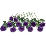 12 stuks Kunstmatige Rozen, 53cm Kunstrozen Enkele Lange Steel , Realistische voor Bruiloftsboeket, Thuis Tuin Woonkamer Hotel Kantoor Decoratie (Violett)