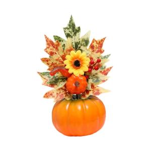 Halloween-Kürbisse, Ahornblätter, Ornament, Herbsternte, Dekor, neuartiges dekoratives Handwerk, Esstisch-Mittelstück für Geschäft und Büro, Style D