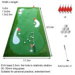 Golf Putting Green, Golfspiel-Grünmatte Mit Realistischem Rasen, Golf-Übungshilferolle Mit Ball Und Flaggen Für Drinnen Draußen Im Garten(1.5x3.5m)