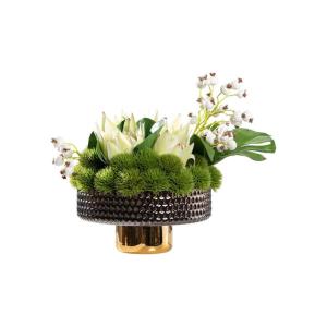 Kunstblumen Leichtes, luxuriöses künstliches Blumenarrangement – ​​künstliche Blumen in Einer Glasvase, 35 x 9,5 x 30 cm – ideal für Hotelzimmer für jeden Anlass