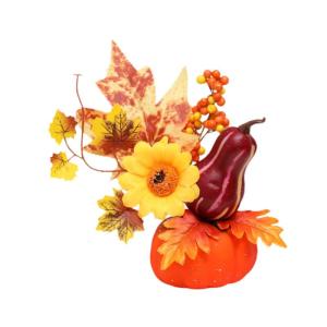 Halloween-Kürbisse, Ahornblätter, Ornament, Herbsternte, Dekor, neuartiges dekoratives Handwerk, Esstisch-Mittelstück für Geschäft und Büro, Style B