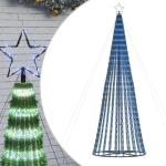 LED Weihnachtsbaum Aussen Kegelform Weihnachtsbaum Metall Groß Blau 688 LEDs Tannenbaum Lichterbaum Weihnachtsdeko Aussen Weihnachtsbaum Tanne 300 cm