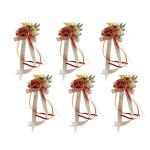 6 Stücke Simulation Blume Form Auto Dekoration für Hochzeit Festivers Party Supplies