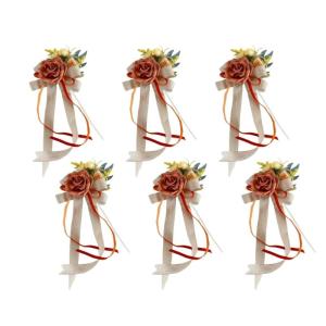 6 Stücke Simulation Blume Form Auto Dekoration für Hochzeit Festivers Party Supplies