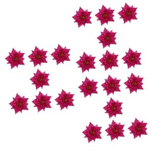 21 STK künstliche Blumen für Weihnachtsbaum gefälscht funkeln Hochzeitsdeko weihnachtsdeko kunstpflanze künstliche Pflanzen glitzernde weihnachtsblume Weihnachtsglitzerblumen S