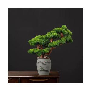 Kunstbonsai Boom Bonsai-boom, kunstmatige dennen, bonsai-interieurdecoratie, kunstmatige bonsai-planten voor interieur, kantoordecoratie (rood) kunstbomenplanten (kleur: D)