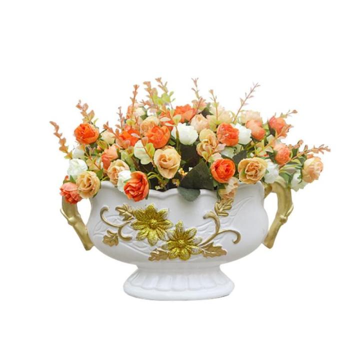 21 kunstzijden rozen, 2 bundels , decoratieve kleine boeketten , kunstboeket, realistisch plastic boeket voor huis, feest, taartdecoratie