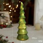 Exquisiter Glas-Weihnachtsbaum mit Lichtern Glas-Weihnachtsbaum mit Lichtern Tischdeko Weihnachtsbaum Leuchtturm Ornamente (E)
