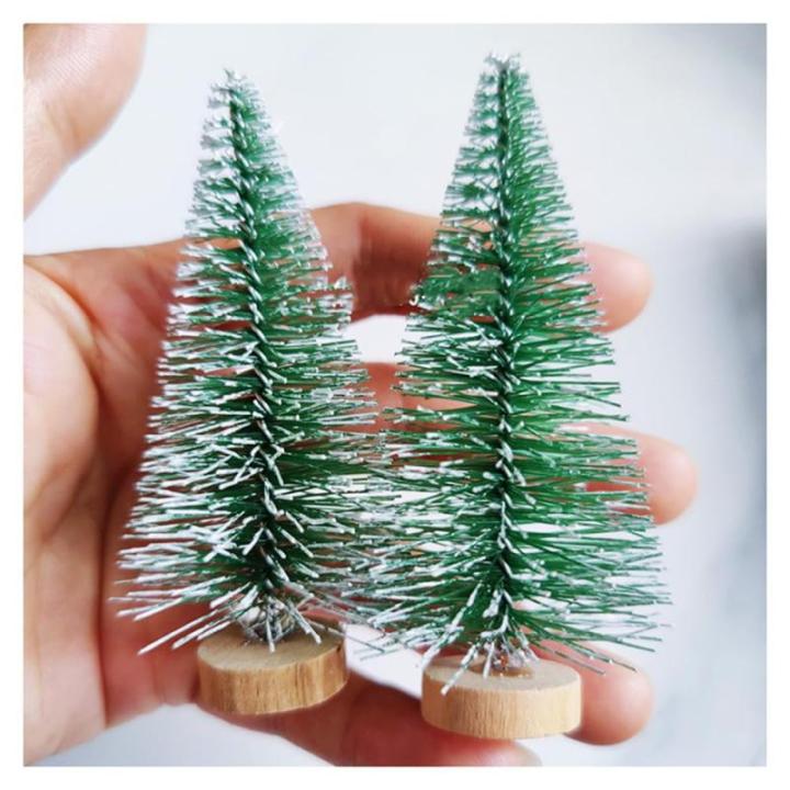 12 Stück Mini Weihnachtsbaum 8.5CM Grün Künstlicher Tannenbaum Klein Christbaum Modell Schnee Frost Bäume Miniatur Tanne Tischbaum Weihnachtsschmuck Desktop Ornamente für DIY 