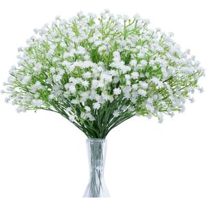 Gypsophila , 10 stuks Gypsophila-planten, voor bruiloft, bruidsboeket, thuis, knutselen en decoratie (wit)