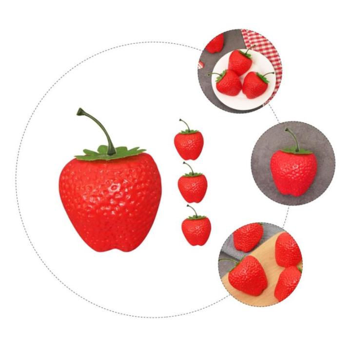 1 Satz Simulation Große Erdbeere Lebensechte Künstliche Fruchtrequisiten Realistisches Obstspielzeug Künstliche Erdbeeren Attrappen Für Desserttische Gefälschte Erdbeeren 4 St
