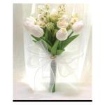 Hochzeitsstrauß for die Braut mit künstlichen Blumen, künstlichen Blumen, Dekorationszubehör for die Hochzeits- und Verlobungszeremonie, künstlicher Blumenstrauß aus Seide(Wh
