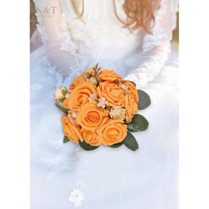 Kunstbloemen, rozen, 25 stuks schuimrozen, kunstrozen met stelen, decoratieve bloemen, herfstbloemen, bloemendecoratie voor bruiloft, boeketten, bruid, herfstdecoratie, woondecorat