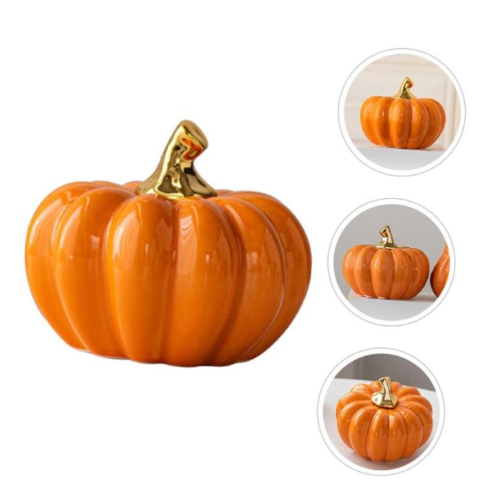 pompoen decoratie sculptuur kunstmatige pompoenen Halloween pompoen Halloween pompoen Halloween tafeldecoraties Halloween home decor Halloween tafel accent pompoen figuur van keram