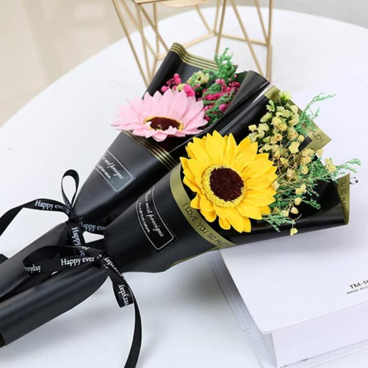 Sternenklare getrocknete Blume Rose Sonnenblume Seife künstliche Mini Bouquet Hochzeitsgeschenk