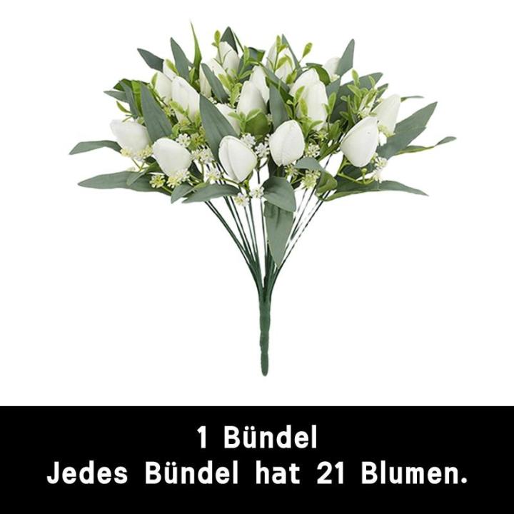 Fake Blumen Künstliche Blume Tulpen Decor Kunstblumen Sehr Echt Plastikblumen Tulpe Gefälschte Blumen Weiß für Hochzeitszimmer Home Wohnzimmer Büro Hotel Küche 1801