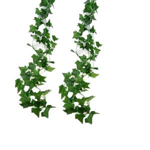 2 stuks klimopslinger, hangende wijnstok, 2,5 m, 56 stuks, bladeren, klimopranken, kunstbloemen voor bruiloft, feest, tuin, festival, decoraties