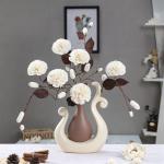 Kunstblumen Künstliche Blumenarrangements, künstliche Blumen mit kreativer Keramikvase, Bonsai-Pflanzen, Tischdekoration für Zuhause für jeden Anlass