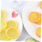 5 Sätze Nachahmung Einer Zitronenscheibe Gefälschte Himbeere Künstliche Zitronenscheiben Dekorationen Künstliche Fruchtscheiben Gemüse Obstscheiben Kalk PVC 24 Stück * 5