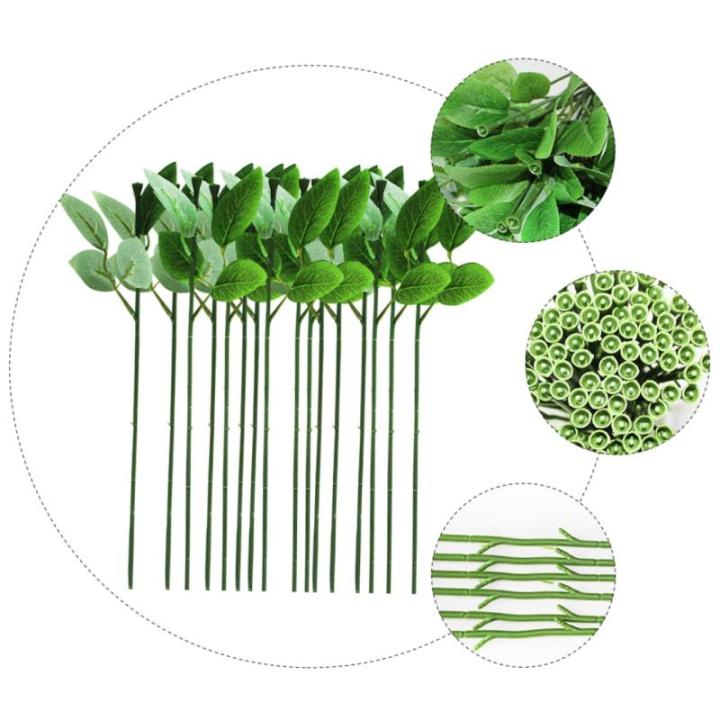 120 STK Rosenstiel Blumen Machen simulierte Blumenstiele Kunstblätter künstliche blüten Artificial künstliche Rosen bastelt Blumendraht Material für künstliche Blumen Draht.