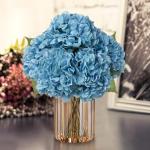 Kunsthortensia, 2 stuks, lichtblauw, Ø 19 cm, kunstbloemen, hortensia, als echt voor bruidsboeketten, huis, kantoor, hotel, feestdecoratie, middenstukken, bloemstukken