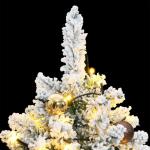 Künstlicher Weihnachtsbaum Klappbar Christbaum Kunstbaum Weihnachten Künstlicher Weihnachtsbaum Dekobaum Tannenbaum für Weihnachten Dekoration 150 LEDs & Kugeln 150 cm Grün und