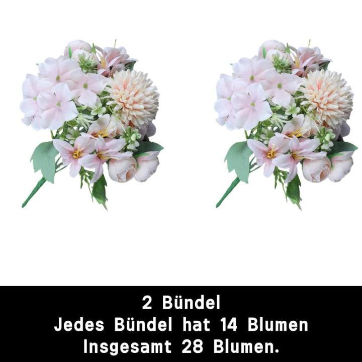 Hortensia 1016 Kunstbloemen met steel, kunstbloemen als echte vintage kunstbloemen, boeket voor bruid, bruiloft, thuis, feest, bloemstuk
