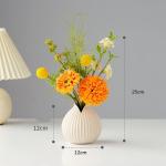 Kunstblumen Künstliche Blumen mit Keramikvase, Seidenblumenarrangements, künstliche Kunstblumensträuße für Büro, Zuhause, Festival-Dekoration für jeden Anlass