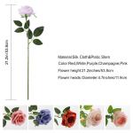 10 stuks kunstmatige zijden roos bloemen enkele stengel neprozen bloemen voor thuis feest bruiloft boeket (lichtpaars)