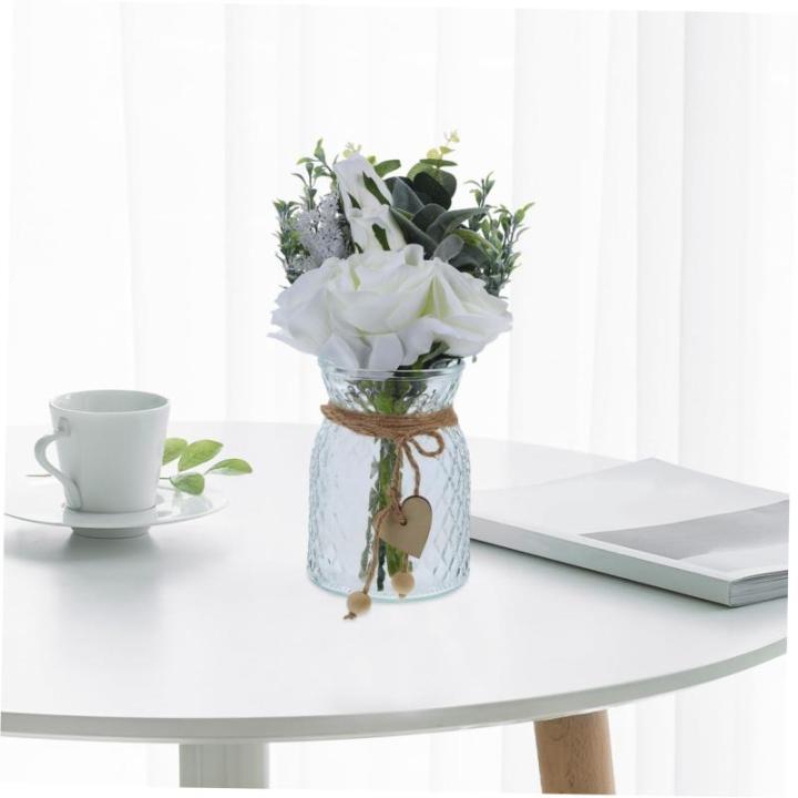 1 Satz Simulierte Vasenornamente Hochzeit Blumenarrangement Künstliche Pflanze Mit Vase Heimdekoration Kunstblumen Mit Vase Blumenarrangement Strauß Künstliche Blumen Seidentuch