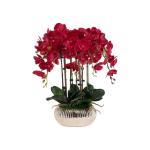 Kunstblumen Künstliches Blumenset, Phalaenopsis mit Pflanzgefäß, Kunstblume für Wohnzimmer, Simulationsblume, Heim-, Tisch- und Bürodekoration für jeden Anlass