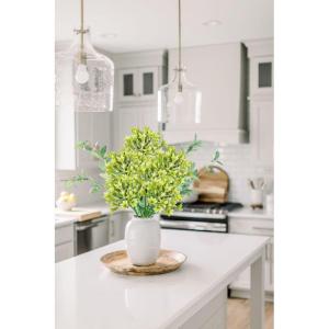 5 stuks kunstbloemen, sierlelie als echte kunstmatige agapanthus, bloemen, 75 cm lengte, lentebloemen, groene decoratieve bloemen voor bloemstuk, thuis, resto, kantoordecoratie
