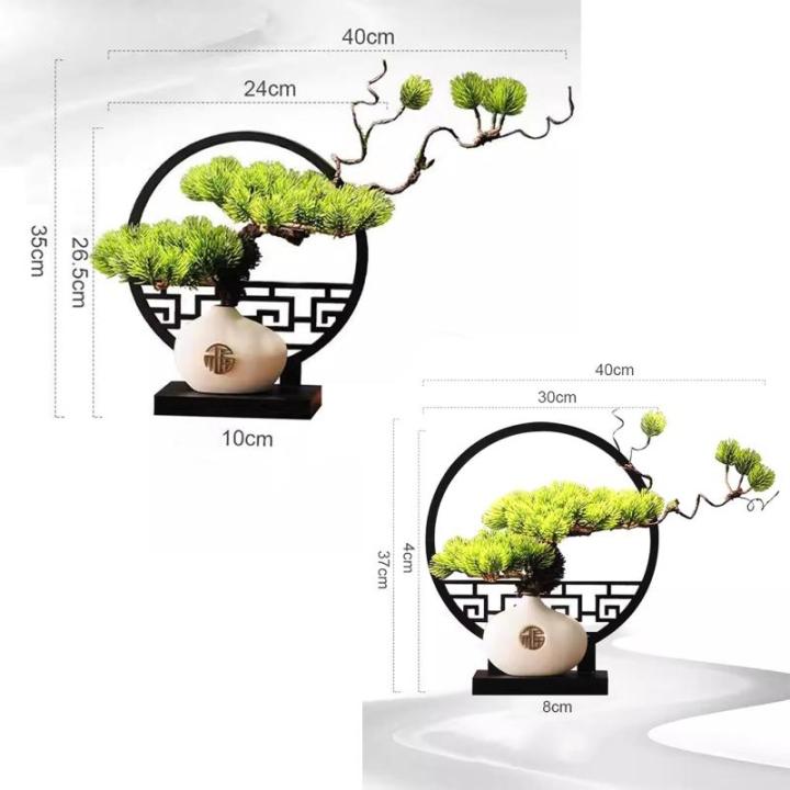 Kunstmatige Bonsai Boom Simulatie Welkom Pine Bonsai Scherm Decoratie Zen Woonkamer Decoratie Gateway Kast Kantoor Kunstmatige Bomen Planten (Maat: B)