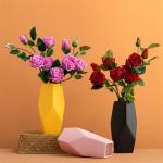 Kunstblumen Künstliche Blumen für den Innenbereich, Simulationsstrauß-Set mit Vase, künstliche Seidenblumen, Dekoration für Tischdekoration zu Hause für jeden Anlass