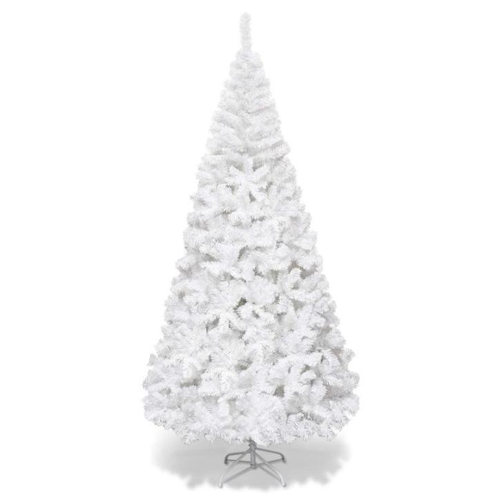 Kunstkerstboom, dennenboom met metalen standaard, pvc-naalden, kunstboom, ideaal voor thuis, kantoor, winkels en hotels, wit
