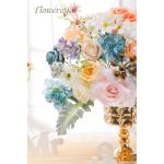 Künstliche Blumen Combo Fee Blau Blumen Mix Seidenblumen Gefälschte Rosen mit Stielen für DIY Hochzeit Brautsträuße Babyparty Blumenarrangement Tischaufsätze Heimdekorationen