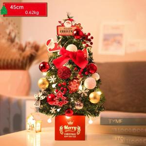 Mini Weihnachtsbaum Künstlich mit LED Beleuchtung Künstlicher Weihnachtsbaum Klein für Weinachtsdekorationen Tischplatte Tannenbaum Geschmückt Tisch Weihnachtsbaum mit Ornament