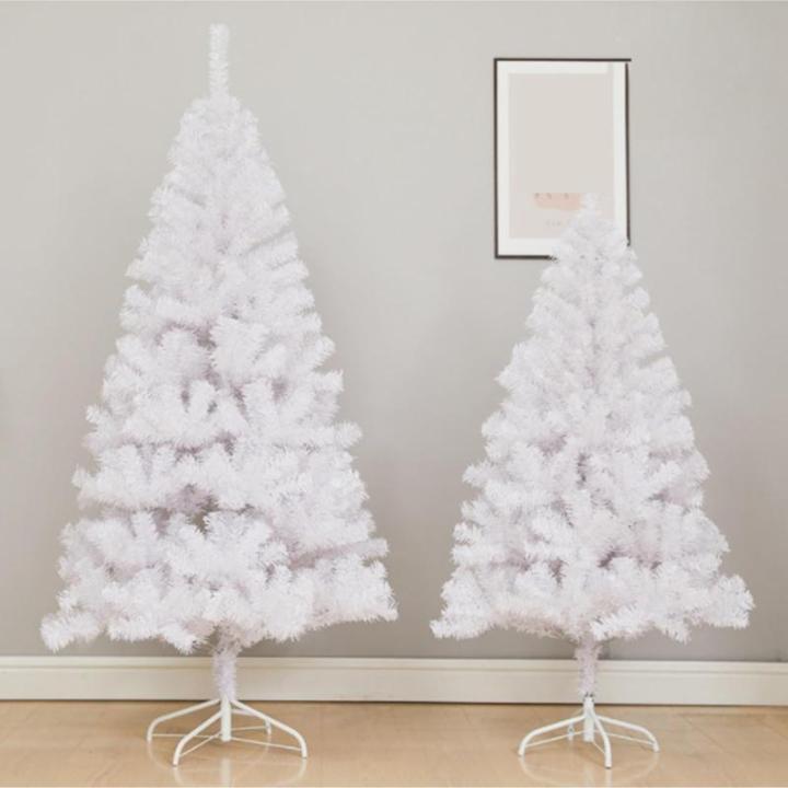 Weihnachtsbaum Weißer Künstlicher Weihnachtsbaum Mit Metallstütze, Weihnachtsbaum for Den Innen- Und Außenbereich, Weihnachtsdekoration Christbaum(1.5m)