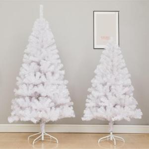 Weihnachtsbäume Weißer Künstlicher Weihnachtsbaum Mit Metallstütze, Weihnachtsbaum for Den Innen- Und Außenbereich, Weihnachtsdekoration Weihnachtsbaum Künstlich(1.5m)