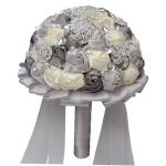 1stk Braut Rose Hochzeitssträuße Für Brautjungfern Braut Hochzeitsstrauß Weißer Blumenstrauß Brautstrauß Aus Strass Braut Rosen Frische Blumen Strauß Braut Silver