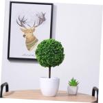 6 stuks potplant kunstplant kunstplanten kunstplanten voor gebruik binnenshuis mini-kunstplanten bal simulatie bonsai kersenbal van kunststof groen