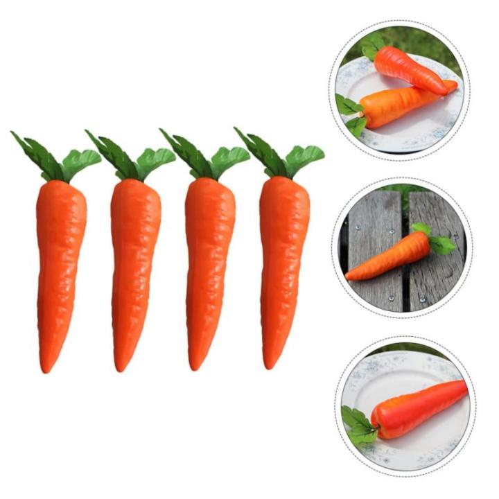 4 Sätze 4 Sets Künstliche Karotten Dekorative Karotten Karottendekorationen Ostern Simulation Mini Karotten Ostern Karotten Lebensmittel Spielzeug Gemüse 4 Stück * 4
