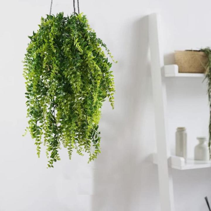 MIHOUNION Farn Kunstmatige kunstplanten hangende planten kunstmatige groene planten kunststof planten kunstplanten voor buiten balkon pot bruiloft tuin decoratie 2 stuks