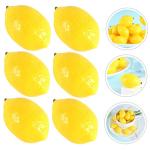 18 STK Mini-Zitronenimitat Miniaturen Obstladen-Zitronen-Dekor partydekorationen Mini-Spielzeug künstliche Zitronen bastelzeug Zitrone schmückt Zitronenornament PVC Yellow