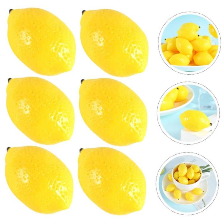 18 STK Mini-Zitronenimitat Miniaturen Obstladen-Zitronen-Dekor partydekorationen Mini-Spielzeug künstliche Zitronen bastelzeug Zitrone schmückt Zitronenornament PVC Yellow