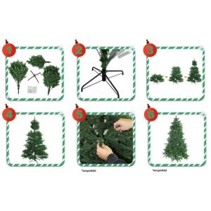 HXT 1101 Slim Kunstkerstboom, 180 cm, extra smal, diameter ca. 91 cm, met 662 punten, snel op te zetten klapscherm, moeilijk ontvlambaar, dennenboom inclusief metalen standaard