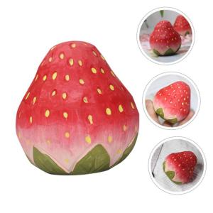 5St Erdbeergarnitur bürodeko büro Dekoration Erdbeer-Dekoration Office Decoration Szenenschmuck gefälschte Erdbeere Ornamente lebensechtes Fruchtmodell Simulation Erdbeere höl